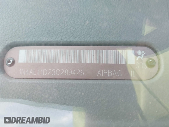 2003 Nissan Altima S with VIN 1N4AL11D23C289426, listed as a IAAI auction lot 42645759 with 216,835 mi miles and . Bid and sale history available at DreamBid. Image 12.