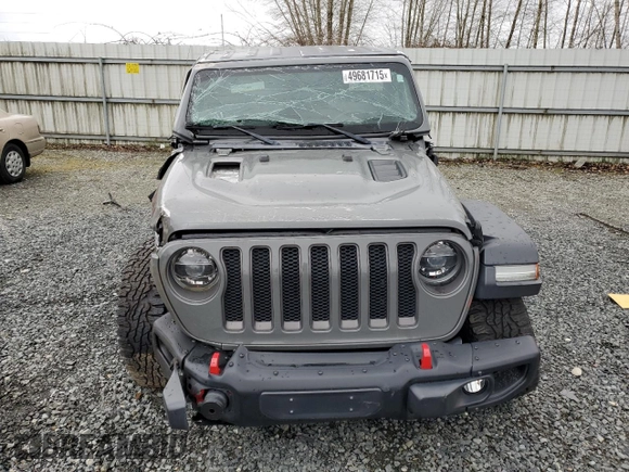 2018 Jeep Wrangler Unlimited Rubicon with VIN 1C4HJXFNXJW196460, listed as a Copart auction lot 49681715 with 71,187 mi miles and Salvage title. Bid and sale history available at DreamBid. Image 5.