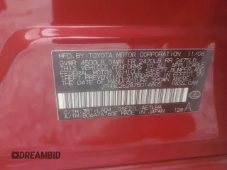 2007 Lexus IS 350 with VIN JTHBE262875014805, listed as a Copart auction lot 65208685 with 168,036 mi miles and Salvage title. Bid and sale history available at DreamBid. Image 12.