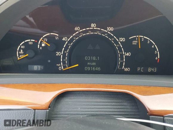 2003 Mercedes-Benz S-Class 4.3L with VIN WDBNG70J73A369311, listed as a Copart auction lot 66428724 with 91,646 mi miles and Clean Title. Bid and sale history available at carsss.com. Image 9.