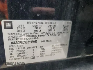 2016 Chevrolet Silverado 1500 LT with VIN 1GCRCREC3GZ193966, listed as a Copart auction lot 46345815 with 95,916 mi miles and Salvage Title. Bid and sale history available at DreamBid. Image 12.