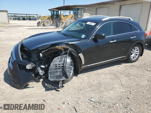 2013 Infiniti FX with VIN JN8CS1MU0DM141129, listed as a Copart auction lot 51896075 with 92,927 mi miles and Salvage Title. Bid and sale history available at carsss.com. Image 1.