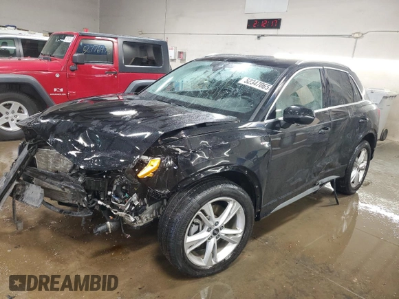 2022 Audi Q3 S line Premium z VIN WA1DECF38N1061940, wystawiony jako Copart lot #52347065 z przebiegiem 34 900 mil mil oraz Szkoda całkowita • Salvage title. Historia ofert i sprzedaży dostępna na DreamBid. Obrazek 1.
