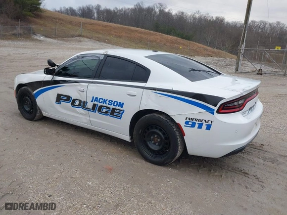 2019 Dodge Charger Police with VIN 2C3CDXKT4KH600766, listed as a IAAI auction lot 41569367 with NaN miles. Bid and sale history available at carsss.com. Image 3.
