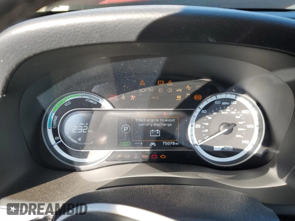 2018 Kia Niro Touring with VIN KNDCE3LC9J5175373, listed as a Copart auction lot 46708925 with 75,079 mi miles and Salvage Title. Bid and sale history available at carsss.com. Image 9.