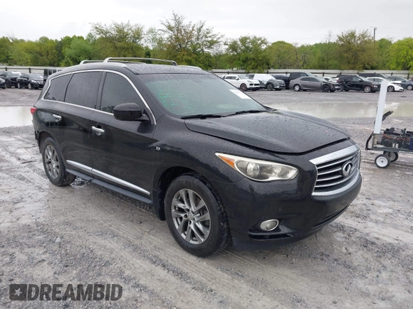 2015 Infiniti QX60 with VIN 5N1AL0MNXFC521070, listed as a IAAI auction lot 41967376 with 186,781 mi miles. Bid and sale history available at carsss.com. Image 1.