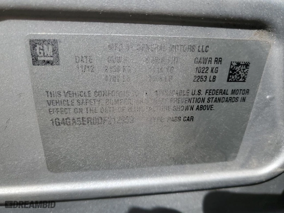 2013 Buick LaCrosse with VIN 1G4GA5ER0DF212959, listed as a Copart auction lot 54363735 with 123,905 mi miles and Salvage Title. Bid and sale history available at carsss.com. Image 13.