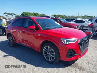 2024 Audi Q3 S line Premium with VIN WA1DECF39R1057403, listed as a IAAI auction lot 41749950 with 9,891 mi miles. Bid and sale history available at carsss.com. Image 1.
