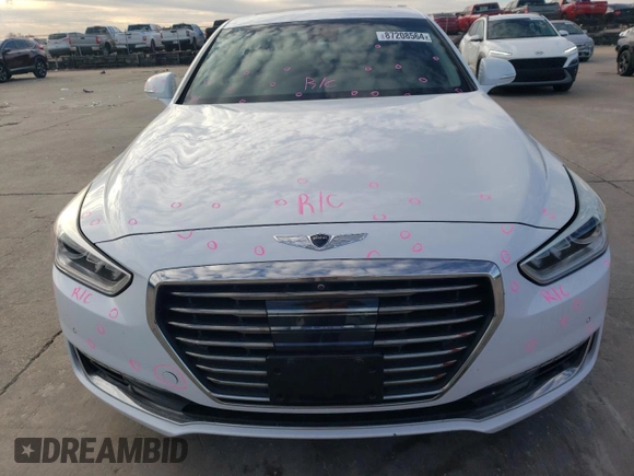2019 Genesis G90 Premium z VIN KMHG34JA1KU050157, wystawiony jako Copart lot #87208564 z przebiegiem 75 972 mil mil oraz Szkoda całkowita • Salvage title. Historia ofert i sprzedaży dostępna na DreamBid. Obrazek 5.