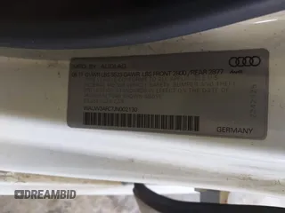 2018 Audi A7 Premium Plus with VIN WAUW3AFC7JN002130, listed as a IAAI auction lot 41645286 with 45,691 mi miles. Bid and sale history available at carsss.com. Image 9.