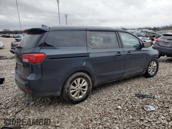 2017 Kia Sedona LX with VIN KNDMB5C13H6250709, listed as a Copart auction lot 87812505 with 0 mi miles and Salvage Title. Bid and sale history available at carsss.com. Image 3.