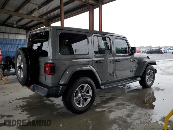 2021 Jeep Wrangler Unlimited Sahara Altitude с VIN 1C4HJXEG9MW512731, выставлен на аукционе Copart как лот 56205765 с пробегом 58 426 миль миль и Списание • Salvage title. История ставок и продаж доступна на DreamBid. Изображение 3.