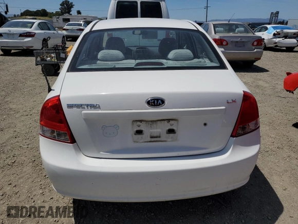 2009 Kia Spectra EX with VIN KNAFE222095665094, listed as a Copart auction lot 55830585 with 144,656 mi miles and Clean Title. Bid and sale history available at DreamBid. Image 6.