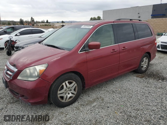 2005 Honda Odyssey EX-L with VIN 5FNRL386X5B413304, listed as a Copart auction lot 45020465 with 210,394 mi miles and Clean Title. Bid and sale history available at carsss.com. Image 1.