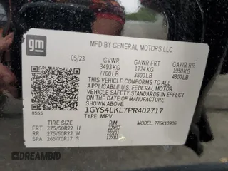 2024 Cadillac Escalade ESV AWD V-Series with VIN 1GYS4SK9XRR381010, listed as a Copart auction lot 56686185 with Not provided miles and Salvage title. Bid and sale history available at DreamBid. Image 13.