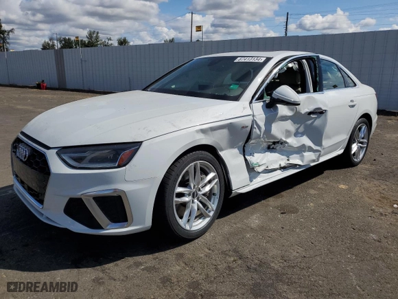 2021 Audi A4 Sedan S line Premium with VIN WAUDAAF41MN006085, listed as a Copart auction lot 67413134 with 34,186 mi miles and Salvage Title. Bid and sale history available at carsss.com. Image 1.