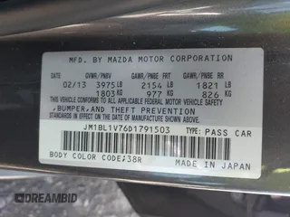 2013 Mazda 3 i Touring with VIN JM1BL1V76D1791503, listed as a IAAI auction lot 42765767 with 106,205 mi miles and . Bid and sale history available at DreamBid. Image 9.