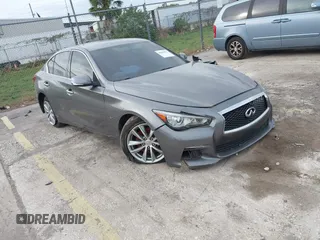 2015 Infiniti Q50 Premium with VIN JN1BV7AP5FM336231, listed as a IAAI auction lot 41654477 with 119,535 mi miles. Bid and sale history available at carsss.com. Image 1.