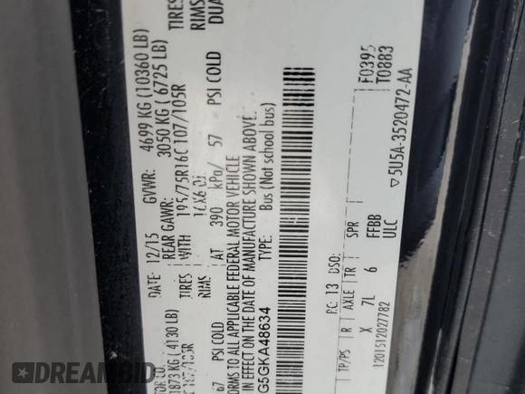 2016 Ford Transit XL z VIN 1FBVU4XG5GKA48634, wystawiony jako Copart lot #76111884 z przebiegiem 109 052 mil mil oraz Szkoda całkowita • Salvage title. Historia ofert i sprzedaży dostępna na DreamBid. Obrazek 13.