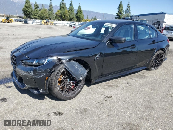 2025 BMW M3 Competition xDrive z VIN WBS33HJ07SFU46026, wystawiony jako Copart lot #46605635 z przebiegiem 408 mil mil oraz Szkoda całkowita • Salvage title. Historia ofert i sprzedaży dostępna na DreamBid. Obrazek 1.