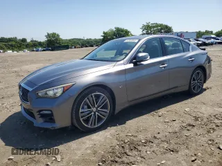 2015 Infiniti Q50 Premium with VIN JN1BV7AR6FM415389, listed as a Copart auction lot 61653845 with 124,141 mi miles and Salvage title. Bid and sale history available at DreamBid. Image 1.