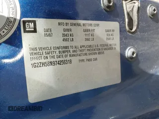 2007 Pontiac G6 GT with VIN 1G2ZH58N974256318, listed as a IAAI auction lot 41780431 with 202,994 mi miles. Bid and sale history available at carsss.com. Image 9.