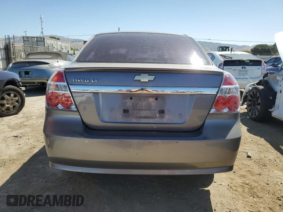 2011 Chevrolet Aveo 1LT with VIN KL1TD5DE3BB233485, listed as a Copart auction lot 57986335 with 167,872 mi miles and Salvage title. Bid and sale history available at DreamBid. Image 6.