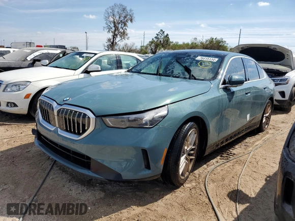 2024 BMW 5 Series 530i with VIN WBA43FJ0XRCP78759, listed as a Copart auction lot 76415134 with 0 mi miles and Salvage Title. Bid and sale history available at carsss.com. Image 1.