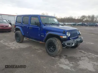 2019 Jeep Wrangler Unlimited Sahara with VIN 1C4HJXEG9KW541238, listed as a IAAI auction lot 42113814 with 69,055 mi miles and . Bid and sale history available at DreamBid. Image 1.