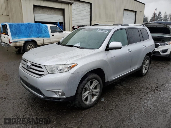 2012 Toyota Highlander Limited with VIN 5TDDK3EH1CS162748, listed as a Copart auction lot 86255354 with 158,088 mi miles and Salvage Title. Bid and sale history available at carsss.com. Image 1.