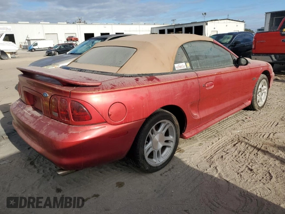 1996 Ford Mustang GT with VIN 1FALP45X6TF226699, listed as a Copart auction lot 82213754 with 102,247 mi miles and Salvage Title. Bid and sale history available at carsss.com. Image 3.