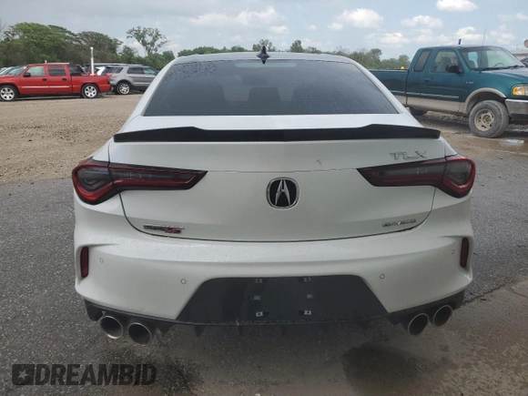 2022 Acura TLX Type S with VIN IA046313, listed as a Copart auction lot 45343545 with 8,105 mi miles and Salvage title. Bid and sale history available at DreamBid. Image 6.