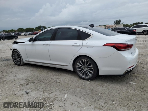 2017 Genesis G80 3.8L z VIN KMHGN4JE5HU182487, wystawiony jako Copart lot #56643395 z przebiegiem Nie podano mil oraz Szkoda całkowita • Salvage title. Historia ofert i sprzedaży dostępna na DreamBid. Obrazek 2.