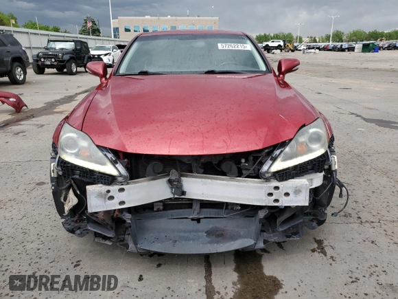 2011 Lexus IS 350 C with VIN JTHFE2C25B2505784, listed as a Copart auction lot 57262215 with 100,669 mi miles and Salvage title. Bid and sale history available at DreamBid. Image 5.