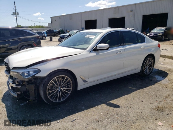 2019 BMW 5 Series 530i with VIN WBAJA5C5XKBX46918, listed as a Copart auction lot 53483355 with 47,208 mi miles and Salvage Title. Bid and sale history available at carsss.com. Image 1.