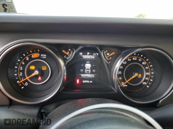 2022 Jeep Wrangler Unlimited Sport with VIN 1C4HJXDNXNW199299, listed as a Copart auction lot 67140934 with 30,996 mi miles and Salvage Title. Bid and sale history available at DreamBid. Image 9.