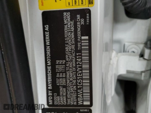 2014 BMW X1 xDrive28i with VIN WBAVL1C51EVY12411, listed as a Copart auction lot 44966055 with 76,462 mi miles and Salvage Title. Bid and sale history available at carsss.com. Image 15.