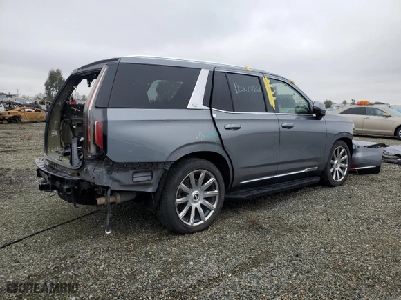 2021 Cadillac Escalade Premium Luxury Platinum with VIN 1GYS4DKL7MR462059, listed as a Copart auction lot 83864424 with 0 mi miles and Salvage Title. Bid and sale history available at carsss.com. Image 3.