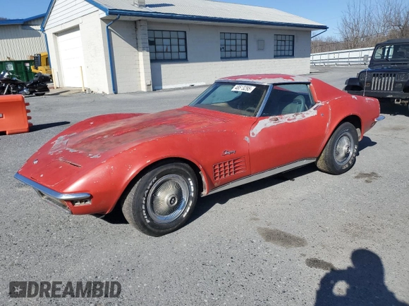 1972 Chevrolet Corvette with VIN 1Z37K2S513342, listed as a Copart auction lot 48513295 with 14,945 mi miles and Clean title. Bid and sale history available at DreamBid. Image 1.