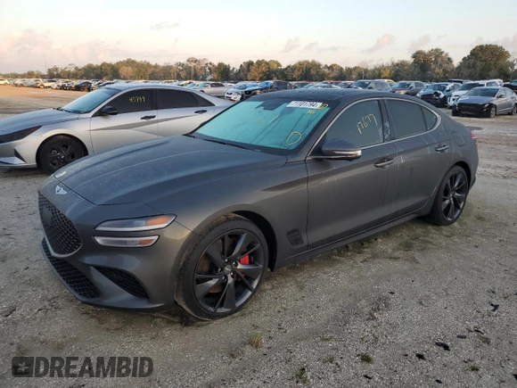 2023 Genesis G70 3.3T with VIN KMTG54TE9PU119801, listed as a Copart auction lot 71101794 with 17,677 mi miles and Non Repairable. Bid and sale history available at carsss.com. Image 1.