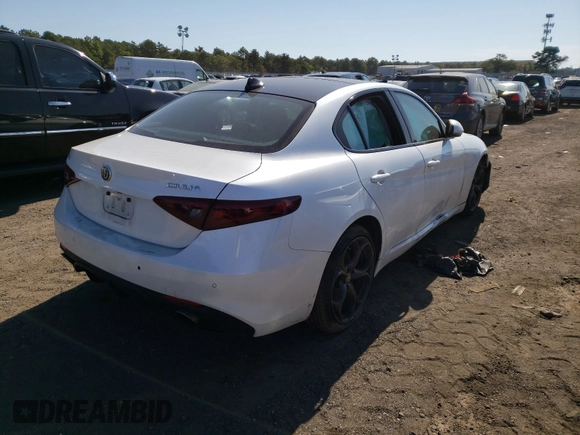 2017 Alfa Romeo Giulia Ti with VIN ZARFAEENXH7545107, listed as a Copart auction lot 58326531 with 53,132 mi miles. Bid and sale history available at carsss.com. Image 4.