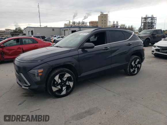 2024 Hyundai Kona Limited with VIN KM8HECA31RU066685, listed as a Copart auction lot 46361145 with 37,334 mi miles and Salvage Title. Bid and sale history available at carsss.com. Image 1.