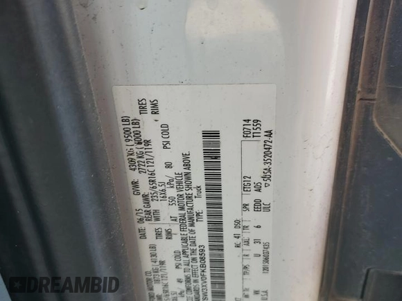 2015 Ford Transit with VIN 1FTSW3XV0FKB08593, listed as a Copart auction lot 60783635 with 73,554 mi miles and Clean title. Bid and sale history available at DreamBid. Image 13.