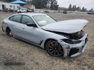 2024 BMW i4 M50 with VIN WBY33AW08RFR92494, listed as a Copart auction lot 64112974 with 3,485 mi miles and Salvage Title. Bid and sale history available at carsss.com. Image 4.