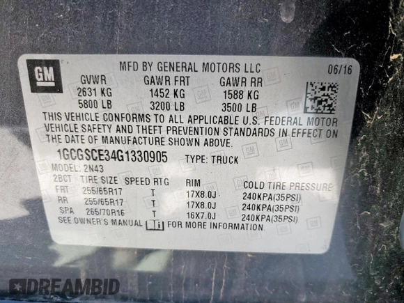 2016 Chevrolet Colorado 2WD LT с VIN 1GCGSCE34G1330905, выставлен на аукционе Copart как лот 54059095 с пробегом 82 076 миль миль и Чистый • Clean title. История ставок и продаж доступна на DreamBid. Изображение 12.