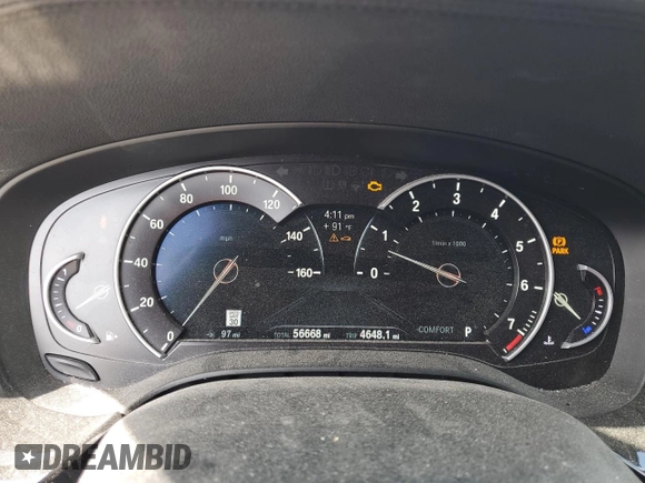 2017 BMW 5 Series 540i with VIN WBAJE5C37HG914805, listed as a Copart auction lot 50721455 with 56,668 mi miles and Salvage Title. Bid and sale history available at carsss.com. Image 9.