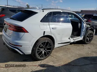 2021 Audi Q8 Premium Plus with VIN WA1EVAF16MD014460, listed as a Copart auction lot 83991764 with 53,464 mi miles and Salvage title. Bid and sale history available at DreamBid. Image 3.