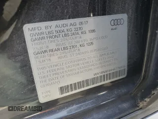 2017 Audi allroad Premium Plus with VIN WA18NAF46HA174918, listed as a Copart auction lot 76875794 with 54,225 mi miles and Salvage Title. Bid and sale history available at carsss.com. Image 13.