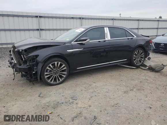 2019 Lincoln Continental Select with VIN 1LN6L9TK3K5606638, listed as a Copart auction lot 43743855 with 117,400 mi miles and Salvage Title. Bid and sale history available at carsss.com. Image 1.