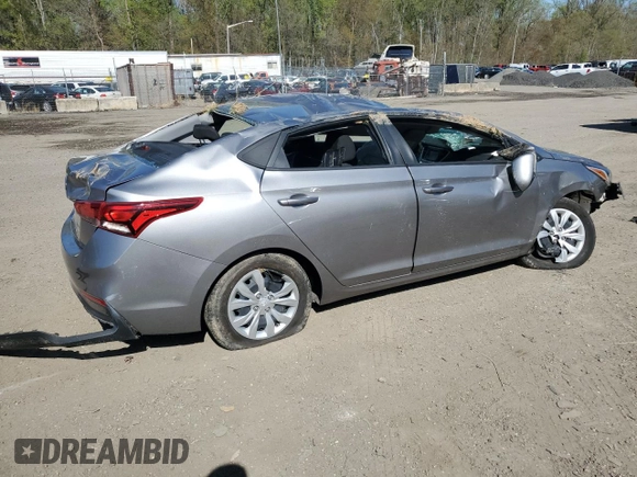 2022 Hyundai Accent SE with VIN 3KPC24A60NE183156, listed as a Copart auction lot 53238185 with 21,423 mi miles and Salvage title. Bid and sale history available at DreamBid. Image 3.